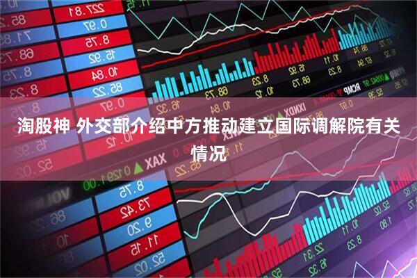 淘股神 外交部介绍中方推动建立国际调解院有关情况