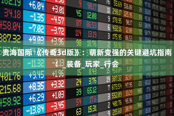 贵海国际 《传奇3d版》：萌新变强的关键避坑指南！_装备_玩家_行会