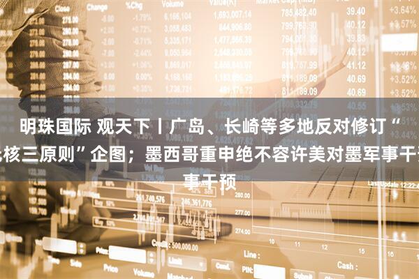 明珠国际 观天下丨广岛、长崎等多地反对修订“无核三原则”企图；墨西哥重申绝不容许美对墨军事干预