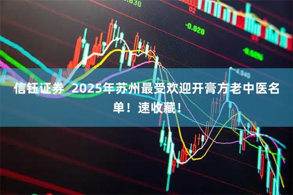 信钰证券 2025年苏州最受欢迎开膏方老中医名单!速收藏!